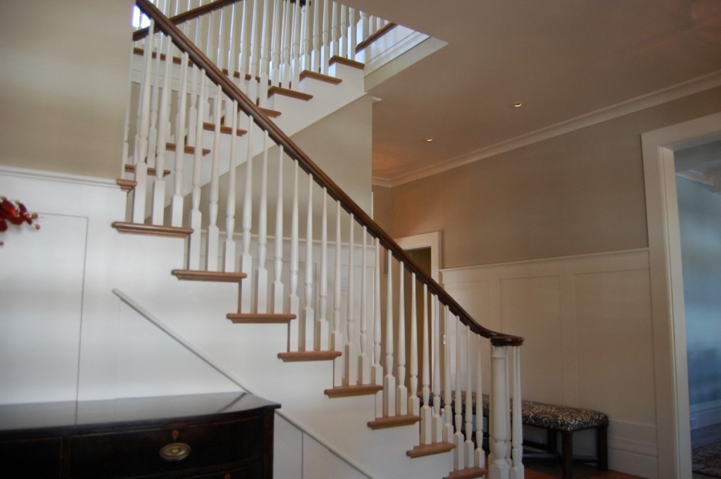 Staircase painted with Painted Spindles
